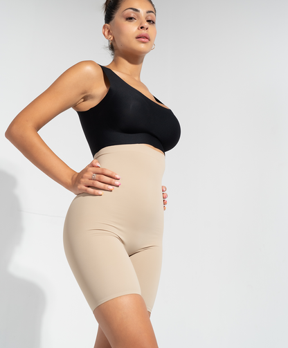 Short reductor tiro alto invisible beige
